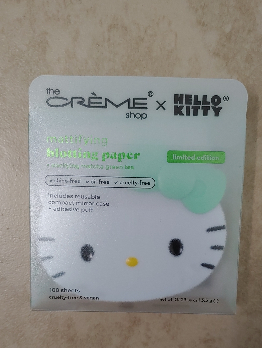 The Creme Shop X Hello Kitty Mattifying Blotting Paper NWT Limited Ed. Matcha